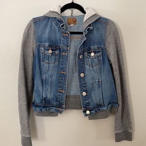 American Eagle Hooded Jean Jacket